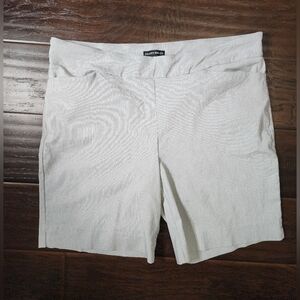 Hilary Radley Blue Pinstripe Stretchy Womens Shorts